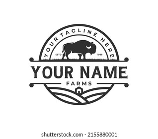 Vintage Farm Ranch Logo Design Stock Vector Royalty Free