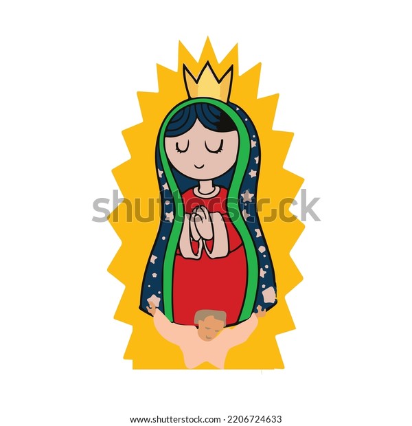 Virgen De Guadalupe Vector Illustration Stock Vector Royalty Free