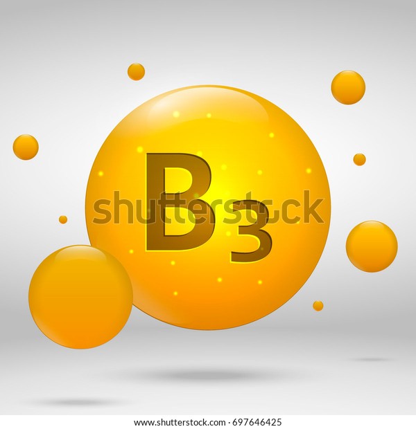 Vitamin B Gold Icon Niacin Drop Shutterstock