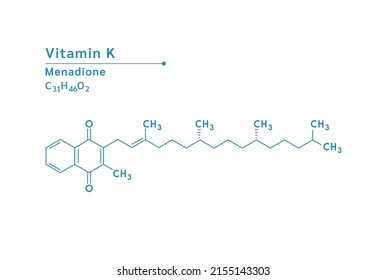 Vitamin K Menadione Structural Chemical Formula Stock Vector Royalty