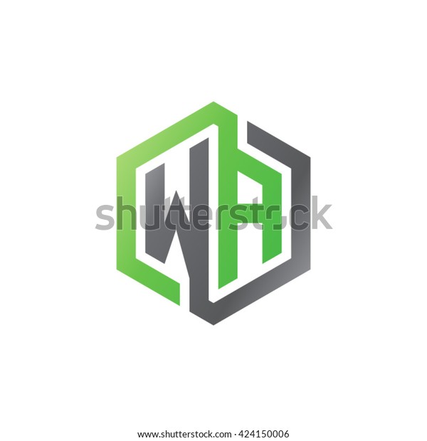 Wa Initial Letters Looping Linked Hexagon Stock Vector Royalty Free