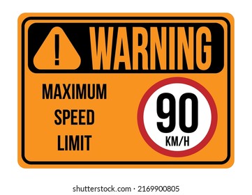 Warning Km H Maximum Speed Limit Stock Vector Royalty Free