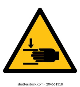 Warning Sign Hand Injury Stock Vector Royalty Free 204661318