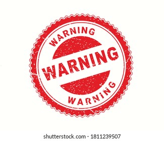 Warning Stamp Rubber Style Red Round Stock Vector Royalty Free