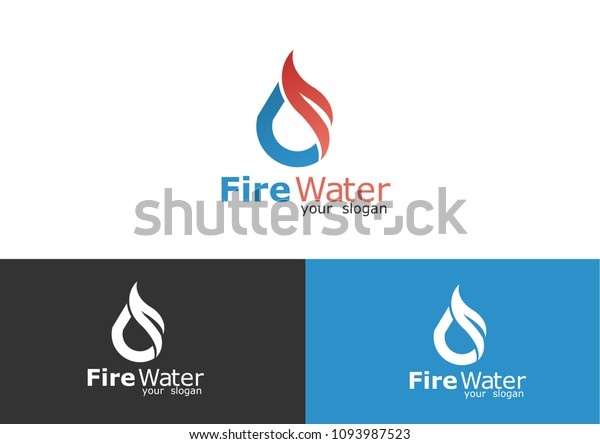 Water Fire Logo Plumbing Logo Vector Stock Vector Royalty Free 1093987523