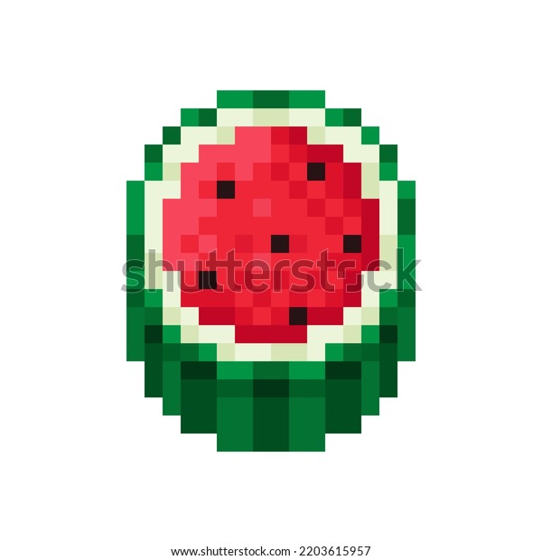 Watermelon Slice Pixel Art Vector Picture Stock Vector Royalty Free