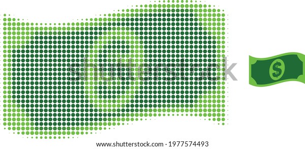 Waving Dollar Banknote Halftone Dot Icon Stock Vector Royalty Free