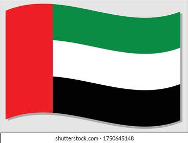 Waving Flag Uae Vector Graphic Waving Stock Vector Royalty Free