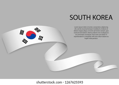 Waving Ribbon Banner Flag South Korea Stock Vector Royalty Free Shutterstock