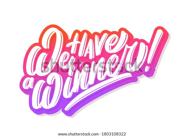 We Have Winner Vector Banner Stock Vector Royalty Free 1803108322