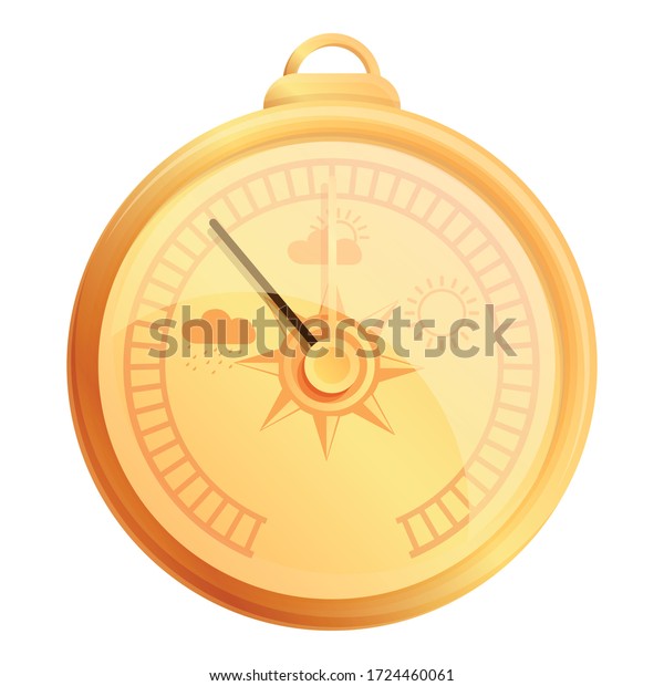 Weather Barometer Icon Cartoon Weather Barometer Stock Vector Royalty