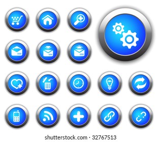 Website Internet Icons Glossy Set Stock Vector Royalty Free