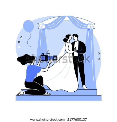 Wedding photographer isolated cartoon vector illustrations. Self-employed man takes professional wedding photo, video making, small business, creative profession, freelance job vector cartoon.