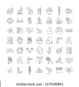 Wellness Linear Icons Signs Symbols Vector Stock Vector Royalty Free