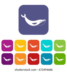 Whale Icons Set Vector Illustration Flat Stock Vector Royalty Free