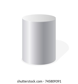 White Cylinder Isolated On White Background Stock Vector Royalty Free