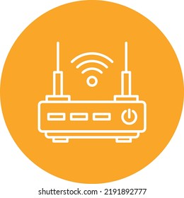 Wifi Router Line Circle Icon Vector Stock Vector Royalty Free