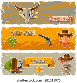 Wild West Rodeo Show Cowboy Indians Stock Vector Royalty Free