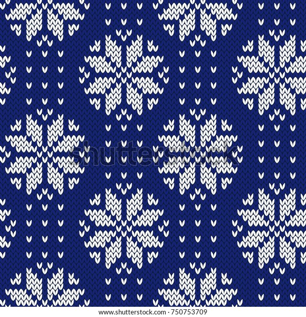 Winter Jacquard Knitted Seamless Pattern Christmas Stockvector