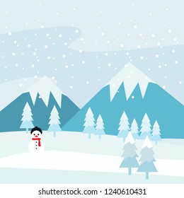 Winter Landscape Vector Illustration Stock Vector Royalty Free