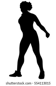 Silhouette Figure Slim Naked Woman Girl Stock Vector Royalty Free