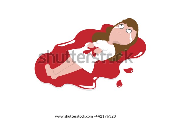 Woman Excess Wound Bleeding Cartoon Stock Vector Royalty Free