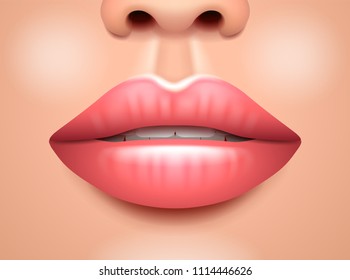 Sexy Lips Bite Ones Lip Female Stock Vector Royalty Free