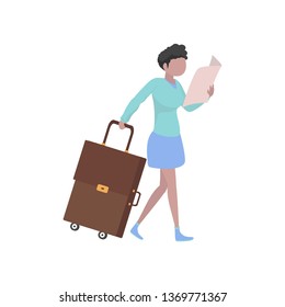 Woman Luggage Bag Stock Vector Royalty Free 1369771367 Shutterstock