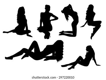 Woman Silhouettes Stock Vector Royalty Free