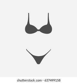 Vektor Stok Female Bikini Piece Icon Simple Element Tanpa Royalti