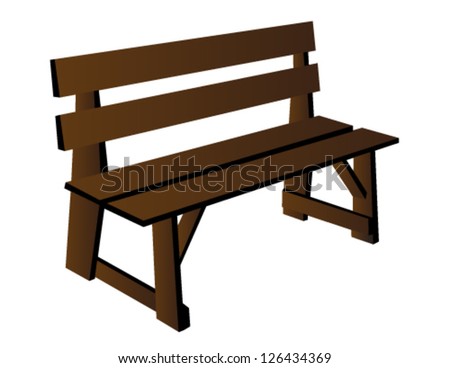 Wooden Bench Vector Illustration Stock Vector Royalty Free