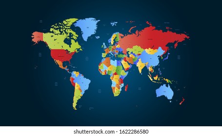 Color World Map Vector Modern Stock Vector Royalty Free 1502291132