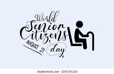 World Senior Citizens Day Calligraphic Banner Stock Vector Royalty