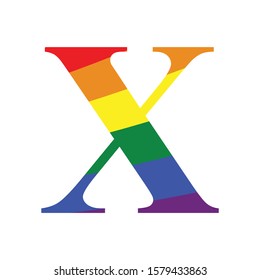 X Rainbow Letters Gay Alphabet Lgbt Stock Vector Royalty Free