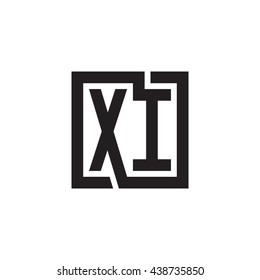 Xi Initial Letters Looping Linked Square Vector De Stock Libre De