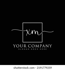 Xm Initial Handwriting Minimalist Logo Vector Stock Vector Royalty