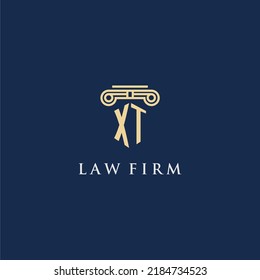 Xt Monogram Initial Logo Lawfirm Pillar Stock Vector Royalty Free