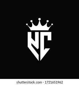 Yc Logo Monogram Emblem Style Crown Stock Vector Royalty Free