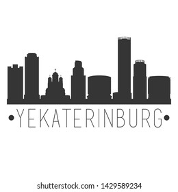 Yekaterinburg Russia City Skyline Silhouette City Stock Vector Royalty