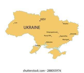 Yellow Map Belarus Indication Largest Cities Vector De Stock Libre De