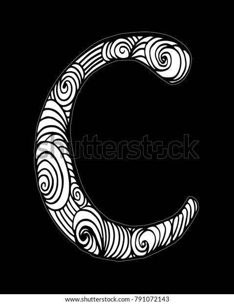 Zentangle Stylized Alphabet Letter C Doodle Stock Vector Royalty Free