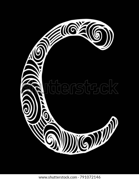 Zentangle Stylized Alphabet Letter C Doodle Stock Vector Royalty Free