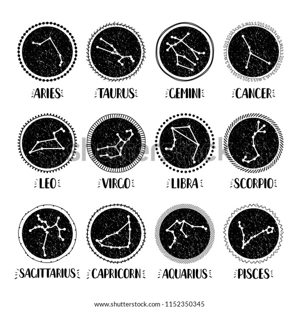 Zodiac Icons Freehand Drawing Can Be Stock Vector Royalty Free