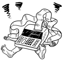 Doodle style budget, taxes, or money stress illustration in vector format