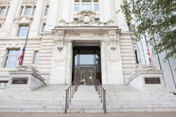 WASHINGTON, DC - NOVEMBER 11, 2017: The John A. Wilson District Building in Washington, DC. The building is home to the Executive Office of the Mayor and the Council of the District of Columbia.