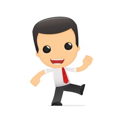 funny cartoon manager in various poses for use in advertising, presentations, brochures, blogs, documents and forms, etc.