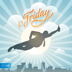 Happy Friday, vector Eps10 illustration.