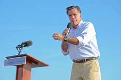 HOLLAND, MICHIGAN - JUNE 19: Mitt Romney campaign rally at Holland State Park, June 19, 2012 in Holland, Michigan
