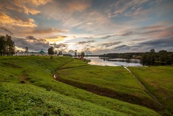 Architecture, Sunset, beauty. Preobrazhenskiy complex, Aleksandro-Svirsky a man's monastery of 16 centuries, Russia,