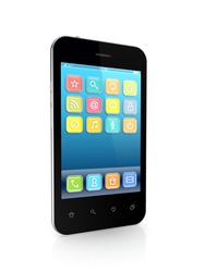 Modern mobile phone.Isolated on white background.3d rendered.